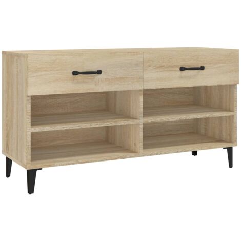 Zapatero zapatero mueble de almacenaje entrada pasillo salón Sonoma 102 x 35 x 55 cm madera contrachapada marrón 020021672
