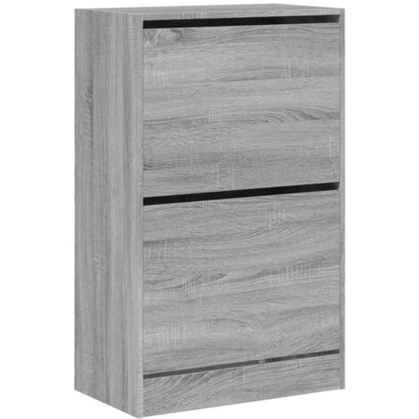 Zapatero zapatero mueble de almacenaje entrada pasillo salón Sonoma 60 x 34 x 96,5 cm madera contrachapada gris 020022080