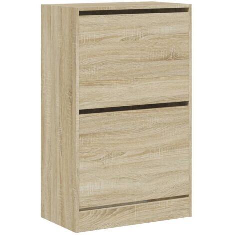 Zapatero zapatero mueble de almacenaje entrada pasillo salón Sonoma 60 x 34 x 96,5 cm madera contrachapada marrón 020021713