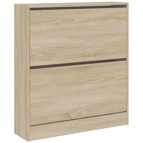 Zapatero zapatero mueble de almacenaje entrada pasillo salón Sonoma 80 x 21 x 87,5 cm madera contrachapada marrón 020021732