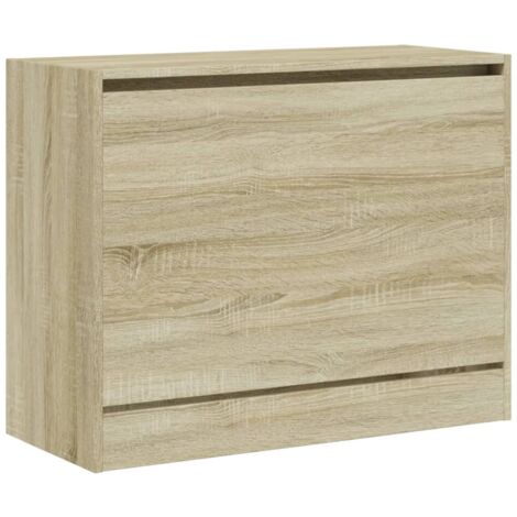 Zapatero zapatero mueble de almacenaje entrada pasillo salón Sonoma 80 x 34 x 63 cm madera contrachapada marrón 020021733
