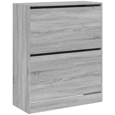 Zapatero zapatero mueble de almacenaje entrada pasillo salón Sonoma 80 x 34 x 96,5 cm madera contrachapada gris 020022098