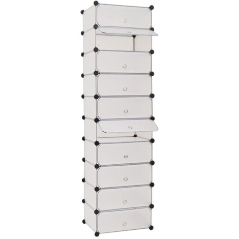 Zapatero zapatero mueble de almacenaje recibidor pasillo salón con 10 compartimentos blanco 020021402