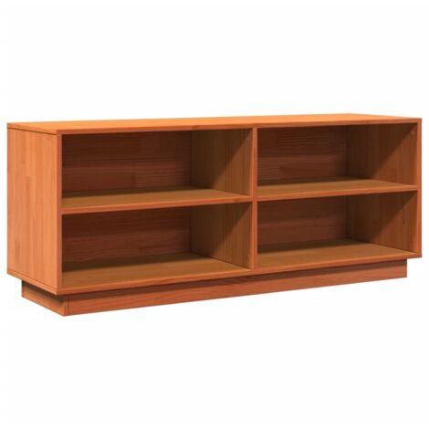 Zapatero zapatero mueble de almacenamiento entrada pasillo salón cera 110 x 34 x 45 cm madera maciza de pino marrón 020021743