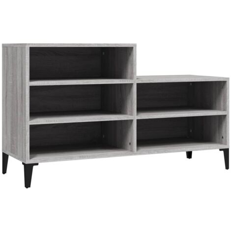 Zapatero zapatero mueble de almacenamiento entrada pasillo salón Sonoma 102 x 36 x 60 cm gris madera contrachapada 020022047