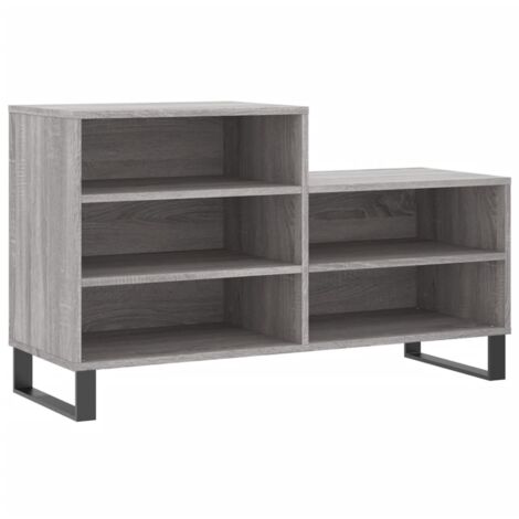 Zapatero zapatero mueble de almacenamiento entrada pasillo salón Sonoma 102 x 36 x 60 cm gris madera contrachapada 020022058