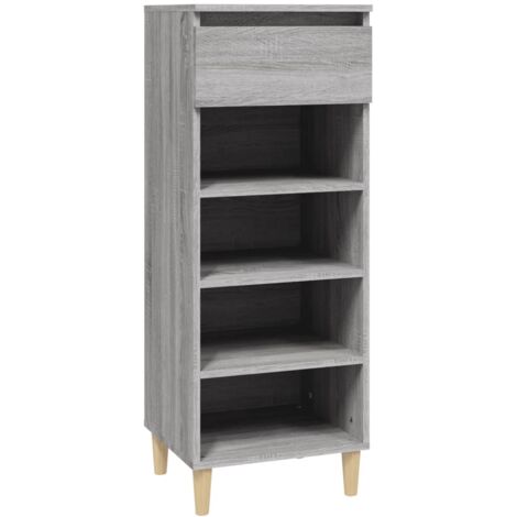 Zapatero zapatero mueble de almacenamiento entrada pasillo salón Sonoma 40 x 36 x 105 cm gris madera contrachapada 020022064