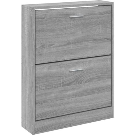 Zapatero zapatero mueble de almacenamiento entrada pasillo salón Sonoma 59 x 17 x 81 cm madera contrachapada gris 020022073