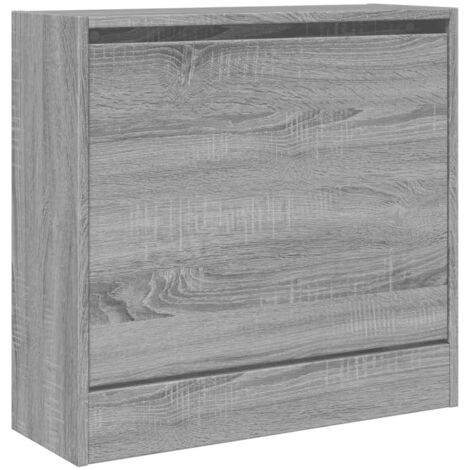 Zapatero zapatero mueble de almacenamiento entrada pasillo salón Sonoma 60 x 21 x 57 cm gris madera contrachapada 020022076