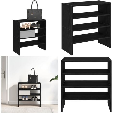 Zapateros 2 uds apilables roble negro 60x30x30,5 cm - Armario - Almacenamiento