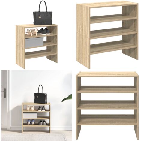 Zapateros 2 uds apilables roble sonoma 60x30x30,5 cm - Armario - Almacenamiento