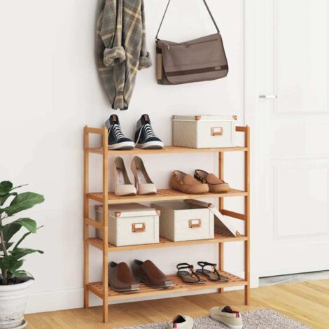Zapateros madera maciza nogal 2 unidades 69x27x41 cm vidaXL