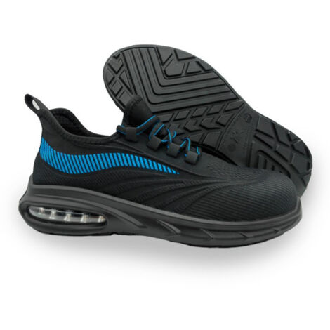 Zapatilla de seguridad COMBIO transpirable en negro y azul SAFETOP 43