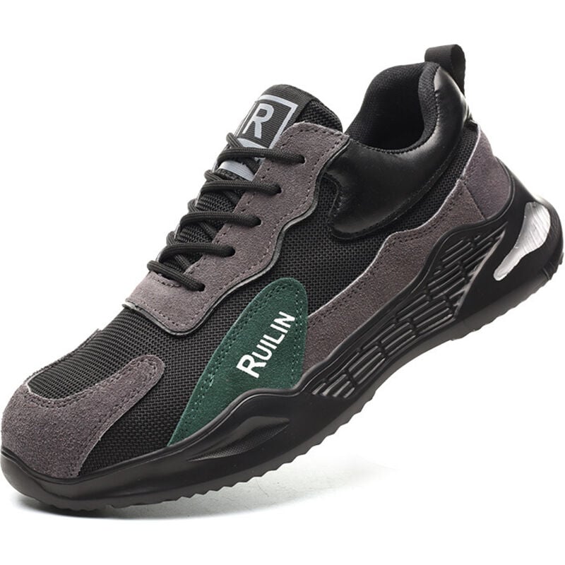 Zapatillas de deporte con punta de acero indestructible, zapatos con punta de acero para hombres, zapatos de seguridad en el trabajo transpirables,