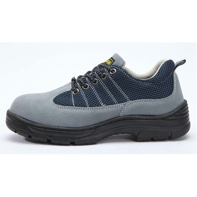 Zapatillas de Seguridad para Hombre y Mujer con Puntera de Acero, Ligeras, Transpirables y Antideslizantes (Color: Gris)-42
