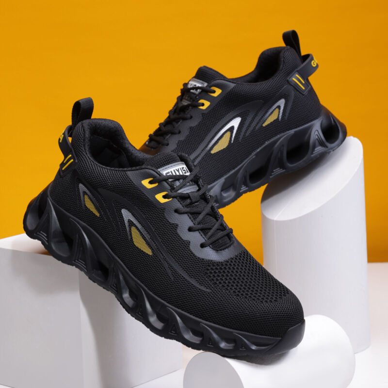 Zapatillas de seguridad transpirables, botas de trabajo para hombres y mujeres, zapatos con punta de acero para deportes al aire libre -45