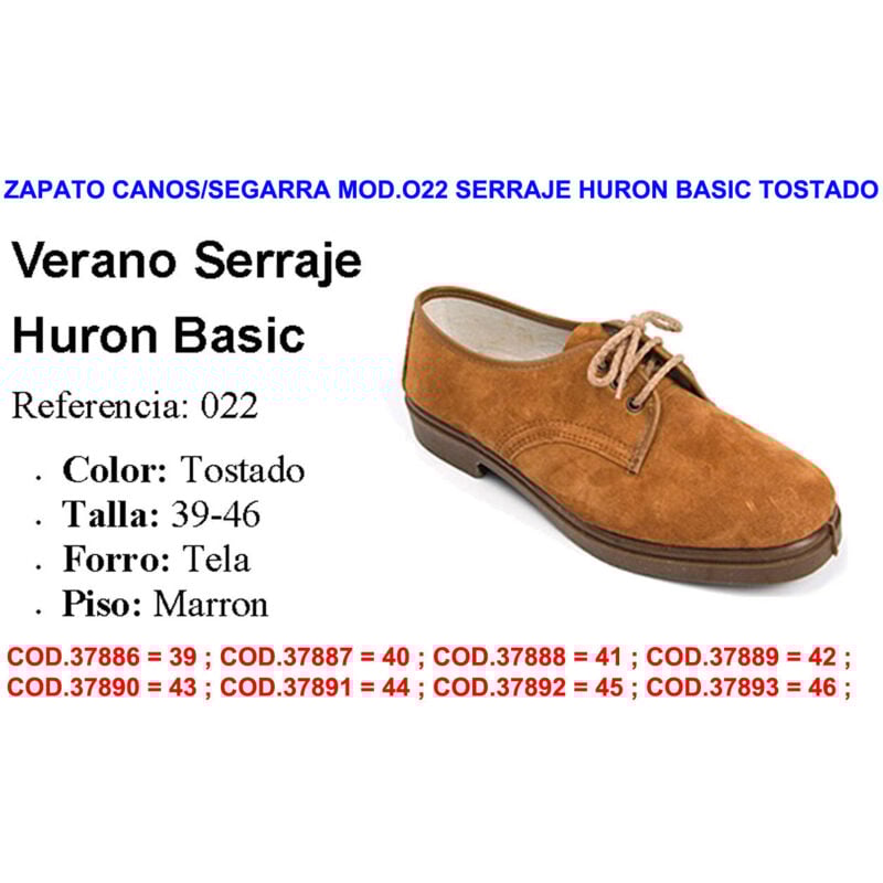 

MIBRICOTIENDA zapato canos-segarra mod.022 serraje huron basic tostado talla45