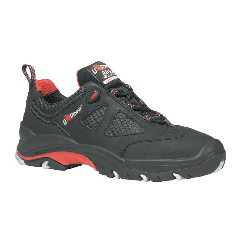 

U.power - Zapato de seguridad Torpedo talla 44 negro / rojo piel S3 SRC EN20345 U-POWER