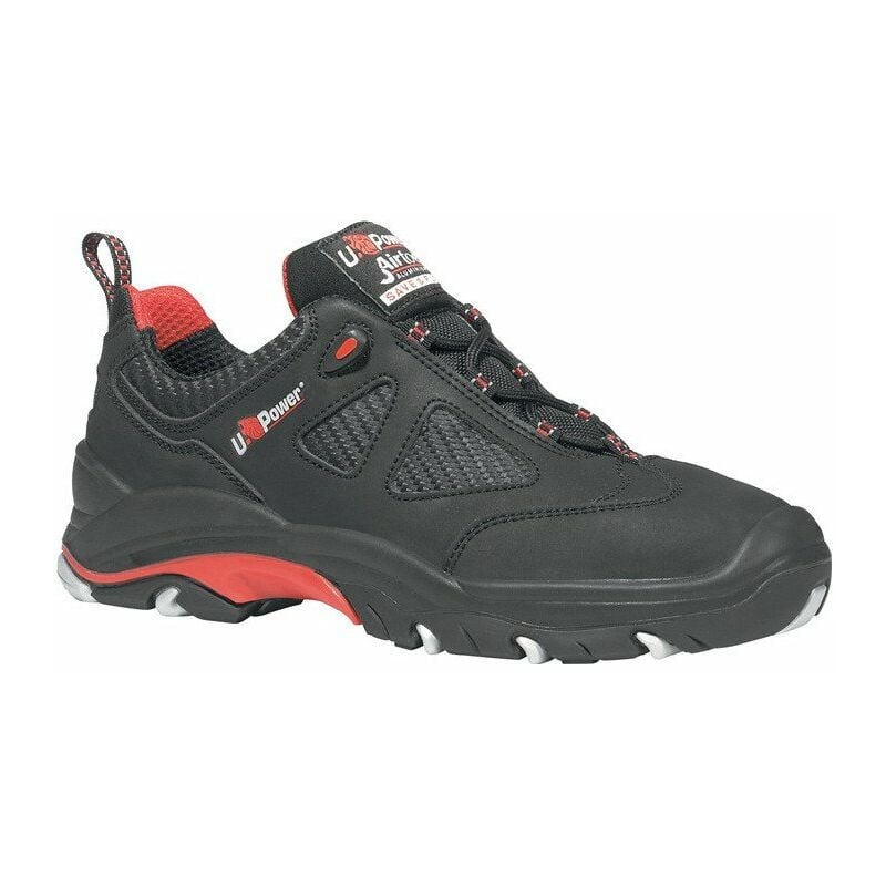 

U.power - Zapato de seguridad Torpedo talla 43 negro / rojo S3 SRC EN ISO 20345 piel lisa