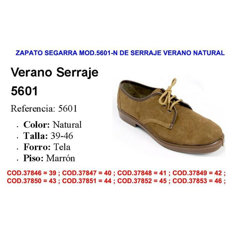 

zapato segarra mod.5601-n de serraje verano natural talla 42 - Mibricotienda