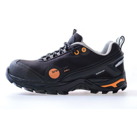 Zapato softshell negro S3 HRO, SRC suela MD CLODIO piel nobuck SAFETOP 48 Negro