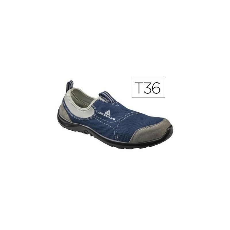 Image of Zapatos de seguridad deltaplus de poliester y algodon con plantilla y puntera - color azul marino talla 36