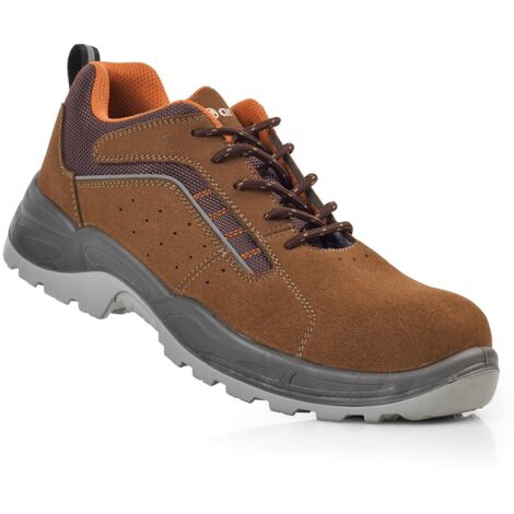 Zapatos de seguridad lusitania microfibra serraje marrón s1p metalfree src talla 38 anibal