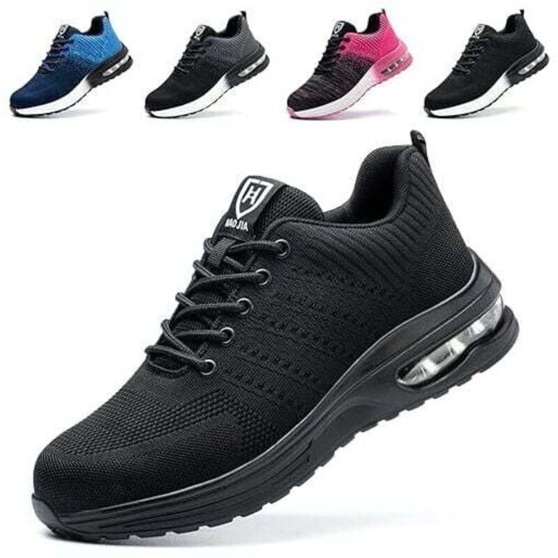 Zapatos de seguridad para hombres y mujeres, zapatillas de seguridad antideslizantes, ligeras y cómodas, 42