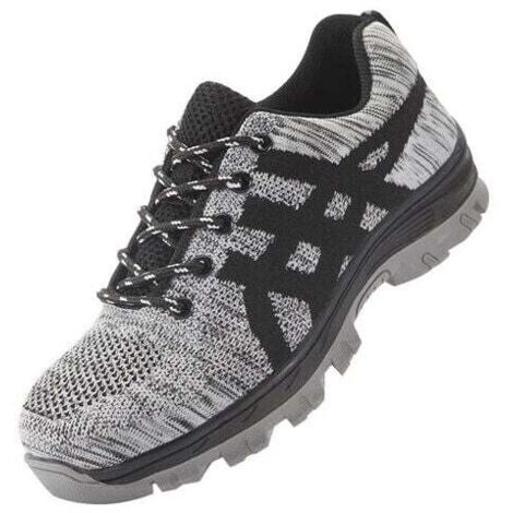 Zapatos de seguridad Ulisem para hombre, con puntera de acero, cómodos, ligeros y transpirables, unisex, gris (43 UE)