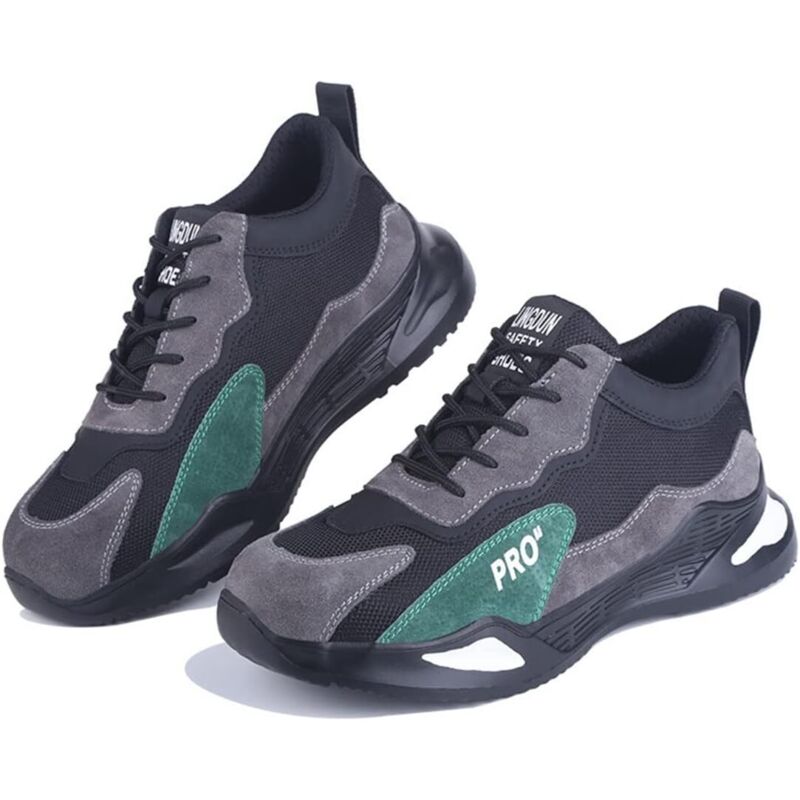 Zapatos de trabajo con puntera de seguridad para hombre, puntera de aleación antideslizante, ligeros y transpirables -44