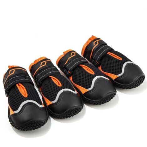 Zapatos para perros, protectores de patas, paquete de 4, impermeables, con suela antideslizante y cierre de velcro reflectante para perros pequeños, medianos y grandes, ideal para deportes al aire lib