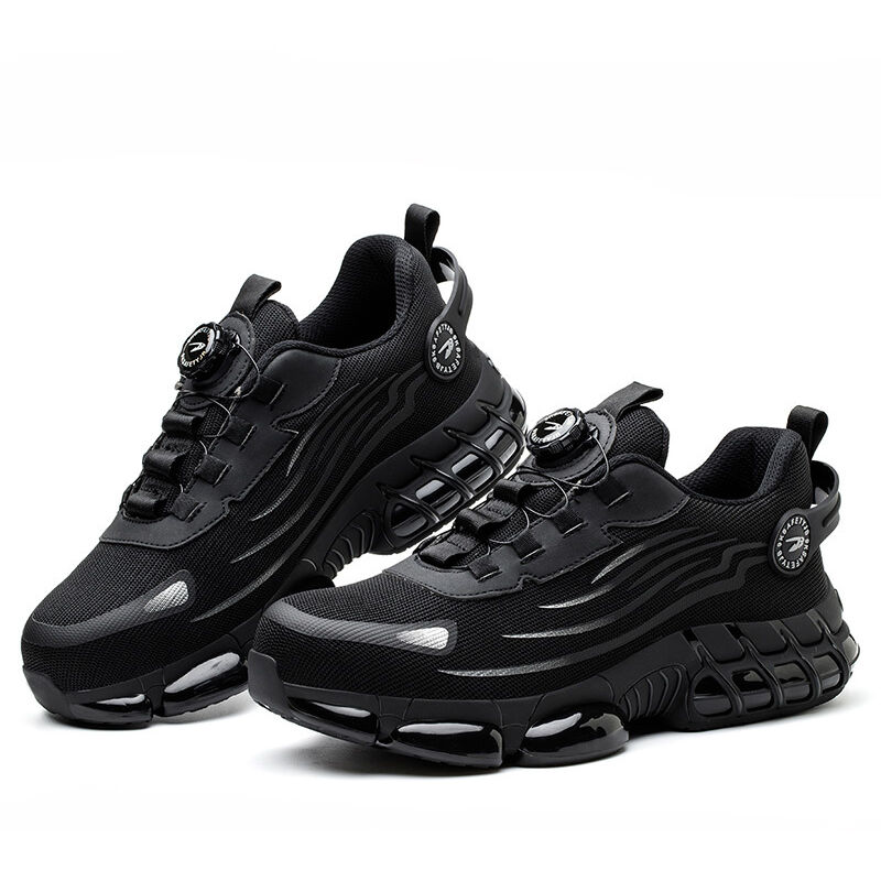 Zapatos protectores antipinchazos con punta de acero para hombre de gran tamaño con hebilla giratoria, cómodas zapatillas antideslizantes -46