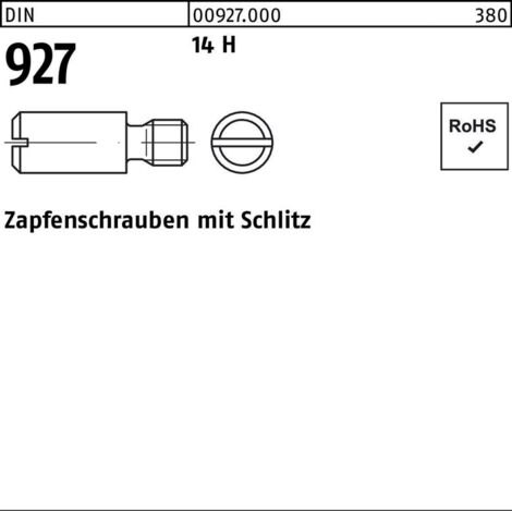 Zapfenschraube DIN 927 Schlitz M4x 5 14 H 100 Stück