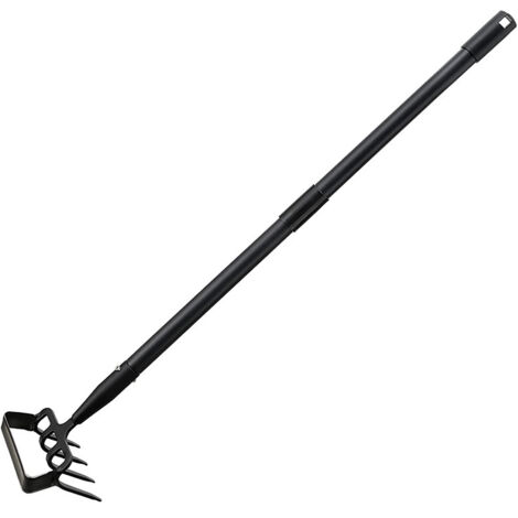 Zappa da giardino con rastrello, zappa da giardino a tridente per dissodare e diserbare il terreno, coltivatore da giardino manuale, larghezza regolabile 183 cm/4 sezioni 1,6 m