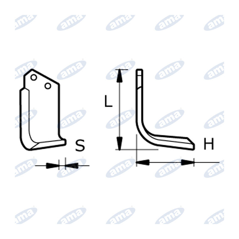 Zappa sx adattabile maletti, piatto70X8, Øforo14,5...