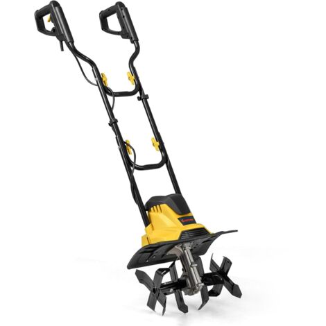 Zappatrice elettrica pieghevole con cavo da 10 A, larghezza di lavoro 36 cm, profondità di lavoro 22 cm, blocco di sicurezza, gialla