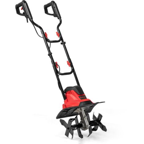 Zappatrice elettrica pieghevole con cavo da 10 A, larghezza di lavoro 36 cm, profondità di lavoro 22 cm, blocco di sicurezza, rossa