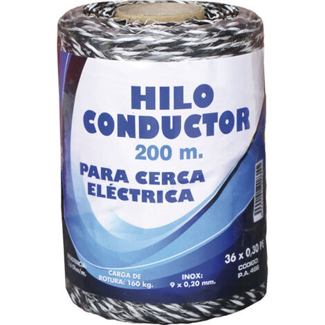 Hilo conductor blanco NEON rollo de 200 metros cercado eléctrico