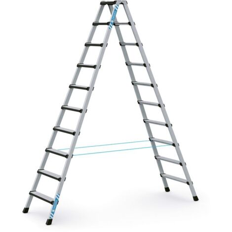 Zarges Comfortstep B Stehleiter mit gepolsterter Stufen-Vorderkante 2x10 Stufen