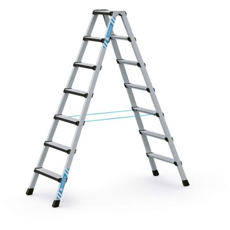 Zarges Comfortstep B Stehleiter mit gepolsterter Stufen-Vorderkante 2x7 Stufen