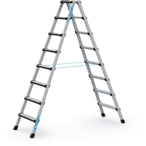 Zarges Comfortstep B Stehleiter mit gepolsterter Stufen-Vorderkante 2x8 Stufen