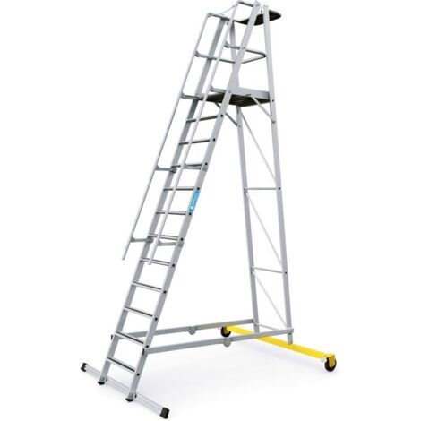 Zarges fahrbare Podestleiter ZAP Safemaster Plus S klappbar 12 Stufen
