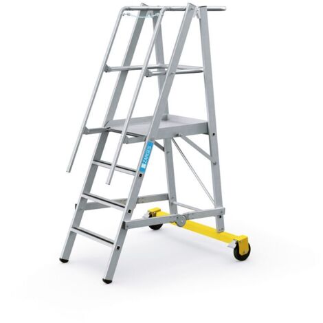 Zarges fahrbare Podestleiter ZAP Safemaster Plus S klappbar 4 Stufen