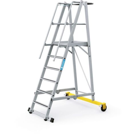 Zarges fahrbare Podestleiter ZAP Safemaster Plus S klappbar 6 Stufen