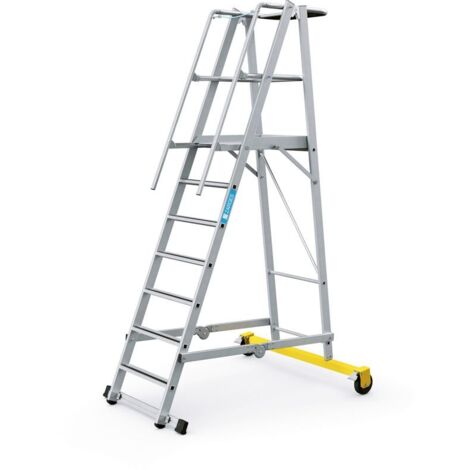 Zarges fahrbare Podestleiter ZAP Safemaster Plus S klappbar 7 Stufen