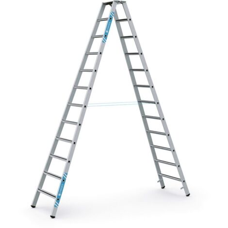 Zarges gebördelte Stehleiter, eloxiert Saferstep B 2x12 Stufen