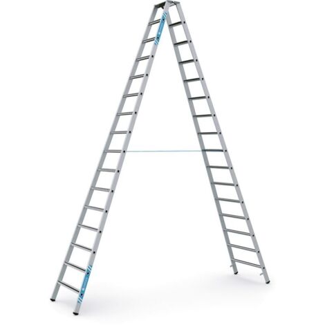 Zarges gebördelte Stehleiter, eloxiert Saferstep B 2x16 Stufen