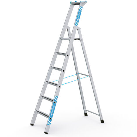 Zarges gebördelte Stehleiter Saferstep S eloxiert 6 Stufen