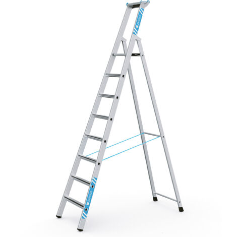 Zarges gebördelte Stehleiter Saferstep S eloxiert 8 Stufen