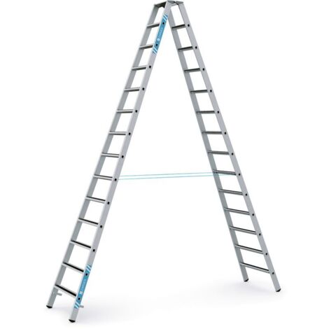 Zarges gebördelte Stufen-Stehleiter R13step-B eloxiert 2x14 Stufen